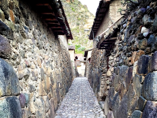 A typical Incan street in Ollantaytambo